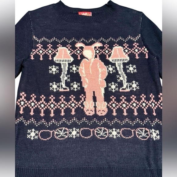A Christmas Story Crewneck Sweater Size Medium Bunny Pajamas Ralphie - Picture 2 of 4